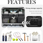 Large Capacity Car Trunk Organizer,Six Pockets Trunk Storage Organizer with Adjustable Straps,Wear-Resistant Oxford Fabric Han