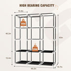Neatrays Wardrobe Closet，Portable Closets for Hanging Clothes,Free Standing Clothes Rack with Cover & 3 Hanging rods & 6 Stor