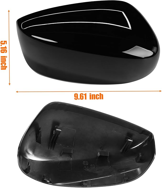 Yumzeco 2PCS Compatible with Honda Accord Side Mirror Cover Trim 8th Gen 2008 2009 2010 2011 2012, Driver and Passenger Side Door Rearview Mirror Caps for Honda Accord W/O Light Hole - Glossy Black
