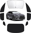 8PCS Car Window Shades for Lexus RX 2023-2025, Window Covers for RX Windshield Side Rear Windows, Full Set Privacy Protection Car Sunshade with UV Blocking for Camping Napping