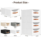 Homsorout Closet Organizers and Storage - Large Stackable Storage Bins with Drawer, Fabric Bins for Organization, Collapsible