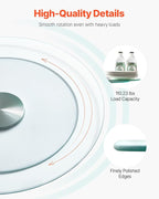 VEVOR 20 in Glass Lazy Susan Turntable, 360° Rotation Round Clear Tabletop Rotating Tray, Tempered Glass Dining Table Centerp