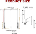 Adjustable Metal Wardrobe Lifting Rod - Heavy Duty Pull-Down Clothes Rail, Extendable Closet Organizer, Soft Return Hanger fo