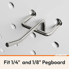 JEAWIWI 120 Pack 2 Inch Metal Pegboard Hooks, Fit 1/4 in and 1/8 in Peg Board Organizer Accessories, for Hanging Storage, Gar