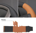 MEWANT Steering Wheel Cover for GMC Sierra Steering Wheel Cover for GMC Sierra 1500 / Sierra 1500 Limited/Sierra 2500 / Sierra 3500/ Yukon (XL) Hive Microfiber Leather