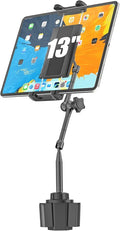 Heighten Tablet Cup Holder Mount [Super Durable] Heavy Duty Metal Cup Holder Tablet Mount for Car, Truck, SUV, Tesla, Compatible with 4-13" Pad Pro 12.9/Air/Mini, Galaxy Tab/Z Fold, iPhone