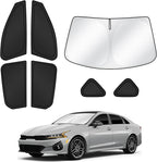 Sunshades for 2025 2026 Kia K4 Accessories Windshield Sun Shade Side Rear Window Shade Cover Sun Visor Shield Privacy Protection for Camping Keep Vehicle Cool Black 7PCS