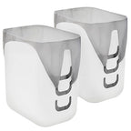 STORi Luup Bathroom Wastebasket 2pk, Secure Grocery Bags, Plastic Garbage Container for Vanity, Laundry Room, Kitchen, Office, 2.5 Gallon, White, Made in USA