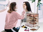 Sorbus Acrylic Makeup Organizer Set, 6-Drawer Vanity & Countertop Cosmetic Storage with Small & Wide Drawers, Bronze Glow Mak