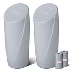 Car Trash Can Bin with Lid - 2 Packs Car Garbage Can Cup Holder - Grey Mini Leakproof Vehicle Garbage Bin with 40pcs Trash Bags-Automotive Organizers and Storage for Front Back Seat Accessories