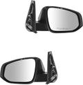 TRQ 2 Piece Driver and Passenger Side Mirror Assembly Set Electric Adjustment Heated No Memory Black Compatible with 2014-201