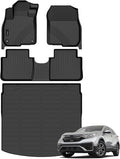Auxko All Weather Floor Mats Upper Cargo Mat Fit for Honda CR-V 2017-2022 (Include Hybrid) TPE Liners Accessories All Season Guard Odorless Anti-Slip Floor Mats Cargo Mat for Honda CRV 2017-2022 Black