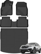 Auxko All Weather Floor Mats Upper Cargo Mat Fit for Honda CR-V 2017-2022 (Include Hybrid) TPE Liners Accessories All Season Guard Odorless Anti-Slip Floor Mats Cargo Mat for Honda CRV 2017-2022 Black