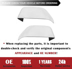 1 Pair Tow Mirror White Cover Cap | For 2017-2024 Ford Super Duty F250 F350 F450 F550 Truck Accessories Replacement | Driver&Passenger Side Exterior Plastic Top Half Door Mirror Caps