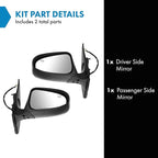 TRQ 2 Piece Driver and Passenger Side Mirror Assembly Set Electric Adjustment Heated No Memory Black Compatible with 2014-201