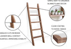 FUIN 5ft (58") Wood Blanket Ladder Living Room Decorative Wall Leaning Farmhouse Quilt Display Holder Shelf Rustic Wooden Tow