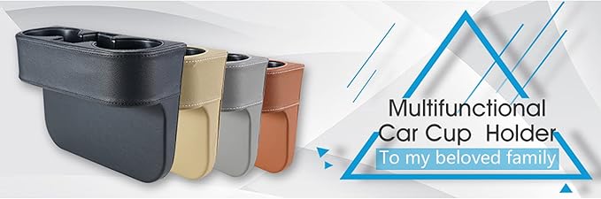 Black Multifunctional Car Cup Holder Car Seat Organizer Gap Filler Bottle Phone Storage Organizer