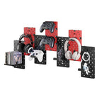 PEGZONE Controller and Headphone Holder Wall Mount, Modular Gaming Pegboard with Accessories, Controller Stand for Xbox PS5 P