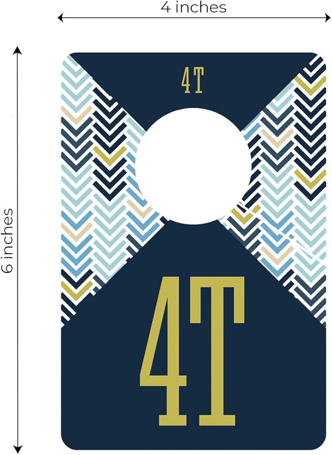 Baby Boy Closet Clothing Dividers/Closet Organizer for Baby Clothes Newborn to 4T / 4" x 6" Boy Nursery Clothes Size Dividers