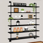 48 Inch Pipe Shelf Floating Shelves for Wall Shelves Bookshelf Industrial Pipe Shelving Real Wood Planks Rustic Hanging Shelv