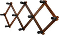 Accordion Wall Hanger, Wood Expandable Wall Mounted Hanger with 10 Hooks for Coats,Hats,Coffee Mug Ect,1 Pack Included, 10 Pe