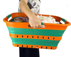SAMMART 42L (11 gallon) Collapsible Plastic Laundry Basket - Foldable Pop Up Storage Container/Organizer - Space Saving Hampe