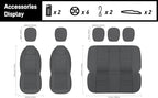 CAROMOP Faux Leather Car Seat Covers Full Set,Luxury and Comfortable Covers for Cars,Split Bench Compatible Car Interior Cove