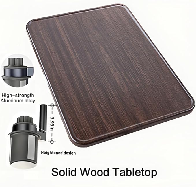Car Desk for Laptop,360° Rotating Cup Holder Table，Wood Car Tray, Car Table & Car Food Tray，Steering Wheel Tray， Car Accessories for Women & Men. Compatible with Tesla Model Y/3/S, Ford F150& Most