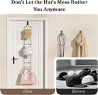 18 Pack Over The Door Hat Organizer for baseball caps | Multi-Functional Baseball Hat Rack for Closet | Wall Mounted Hat s to