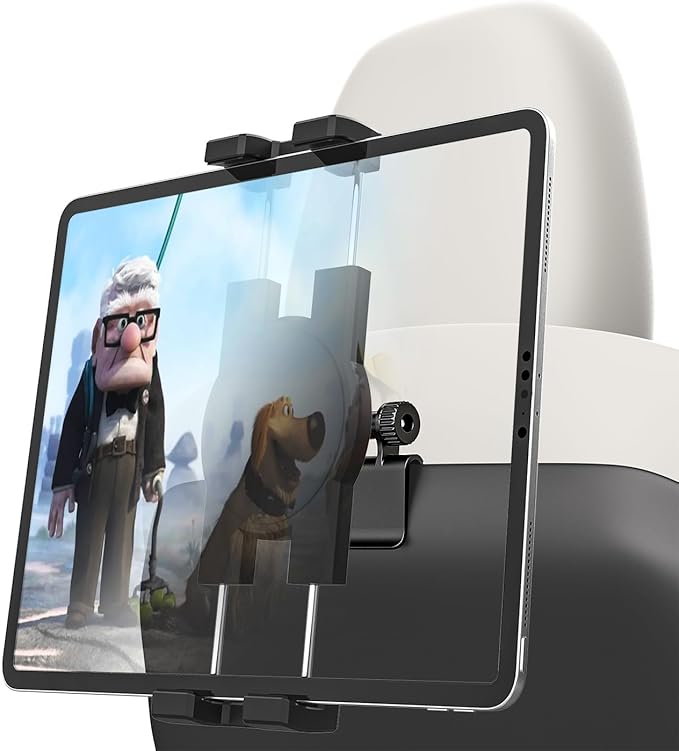 Tesla Tablet Mount Back Seat, Tesla Model Y Model 3 Headrest Tablet Holder for Kids [Metal Ball Head & 360° Rotation] for iPad Pro 12.9 Air Mini, Galaxy Tab, Fire, Switch, iPhone, 4-13"