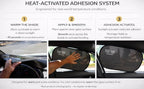 Blackout Light Car Window Sunshades – 4 Pack – Heat-Activated Grip – No Static Cling – 20” x 12” Universal Fit – Includes Storage Pouch