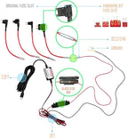 NUNET Type C Dash Cam Hardwire Kit, MicroUSB & Mini USB 15ft Power Cable with Low Voltage Protection, 11.9V Cut-Off, 4 Fuse Types (Mini/LP/ATO/Micro2), Universal Hard Wire Kit for Cars & Trucks