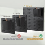 FZK Peg Board, Black Pegboard 4pcs and 46 Pegboard Hooks with Strong Ribs Back Holds up for 200Ib, Peg Board Organizer for Wa