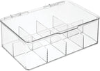 mDesign Plastic First Aid Kit Storage Box with Clear Top Lid for Bathroom, Kitchen, Cabinet, Closet, Drawer - Organizes Medic