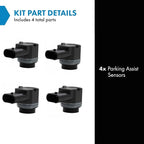TRQ Parking Assist Sensor Direct Fit 4pc Kit Set for Audi Volvo Hyundai Volkswagen
