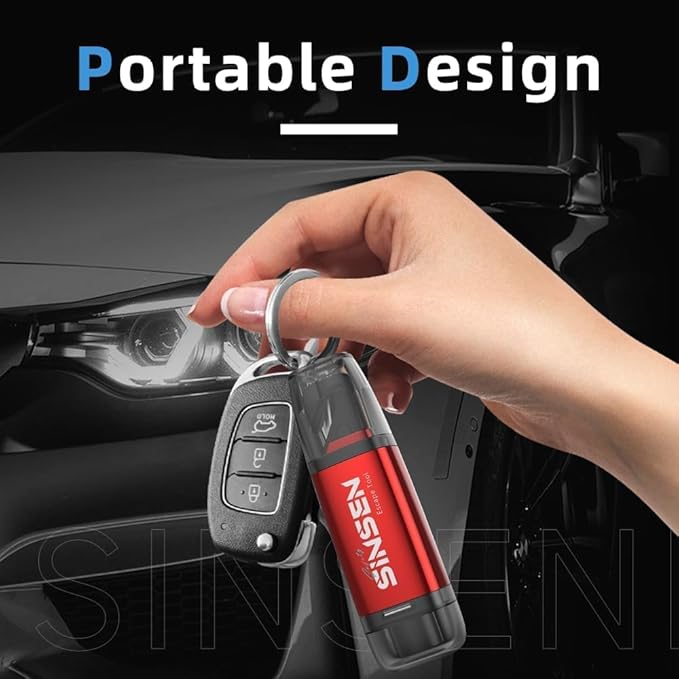 SINSEN Car Window Breaker Seat Belt Cutter, Emergency Safety Life Hammer Tool to Break Glass, Portable Escape Kit, 2 Pack(Red