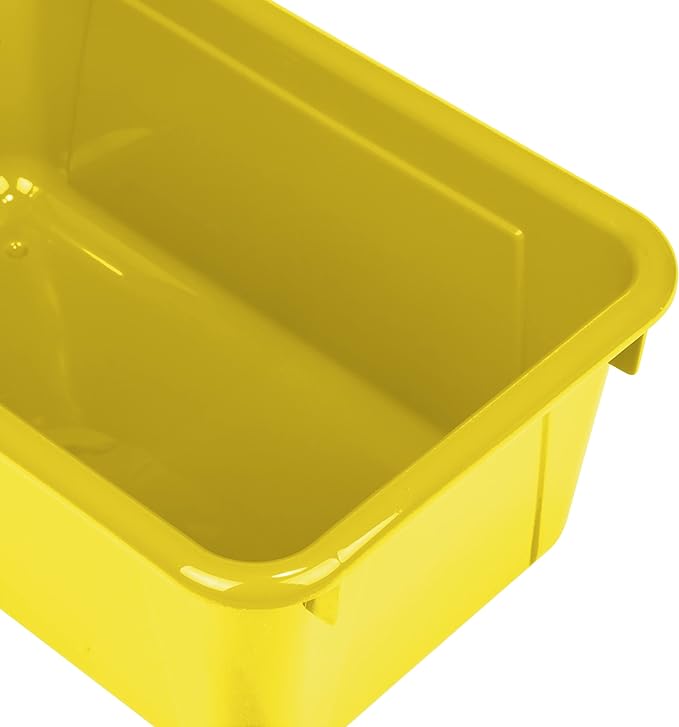 Storex Small Cubby Bins, Pack of 5, 12.2 x 7.8 x 5.1 Inches, Yellow (62410U05C)