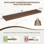48 Inch Floating Shelves, 48"x9.25"x1.5" Inch Deep Floating Shelves for Wall, Wooden Shelves for Bathroom, Bedroom, Living Ro
