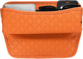 HARFINGTON Car Seat Gap Filler Organizer 11.5 x 8 x 2.1 Inch Leather Universal Car Organizer Storage Box Between Seat and Console for Phone Sunglasses Keys, Orange