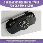 Bling Car Sunglass Holder, Rhinestone Bow Visor Storage Case for Sunglass Receipt Ornament, Soft Lining Anti-scratch Holder Clip, Interior Organizer Accessory for Cars (Black)