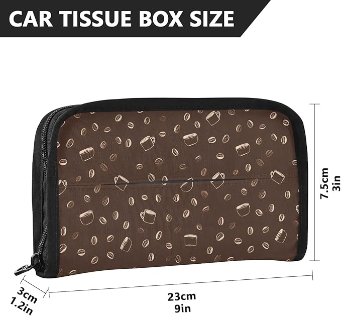 Car Tissue Holder Car Visor Organizer Tissue Box Holder for Car Sun Visor Organizer with Car Vehicle Accessories Essentials Interior for Women Men Brown Coffee Mug Bean