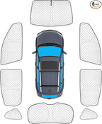 KMF 8pcs Thicken Full Car Window Shades for Hyundai Santa Fe Sport 5 Seats Accessories 2013-2018(Not LWB), Windshield Sunshade Window Covers for Side Rear,UV Block and Blackout Privacy for Camping