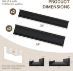 Fun Memories Picture Ledge Shelf - 24 Inches Floating Shelves Set of 4 - Floating Shelves with Lip for Storage - Wood Bookshe