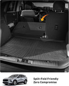 DrCarNow® Floor Mats Full Set for Ford Escape 2026 2025 2024 2023 2022 2021 2020(Not for Hybrid), Custom Fit All Weather TPE Liners with Cargo Mat & Backrest Protector for Car SUV Interior Accessories