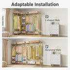 VIPEK V50 Gold Closet Rack, Extra Large Elegant Heavy-Duty Freestanding Wardrobe with Adjustable Shelves for Bedroom, Dressin