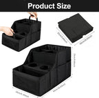 Car Seat Organizer Backseat and Passenger Seat Organizer with 9 Compartments 2 Cup Holders Car Organizer Front Seat Storage for Travel Kids，Black