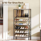 YATINEY 8 Tier Shoe Rack, Shoe Storage Organizer, Large Capacity Shoe Shelf Holds 32 Pairs of Shoes, Sturdy and Stable, for E