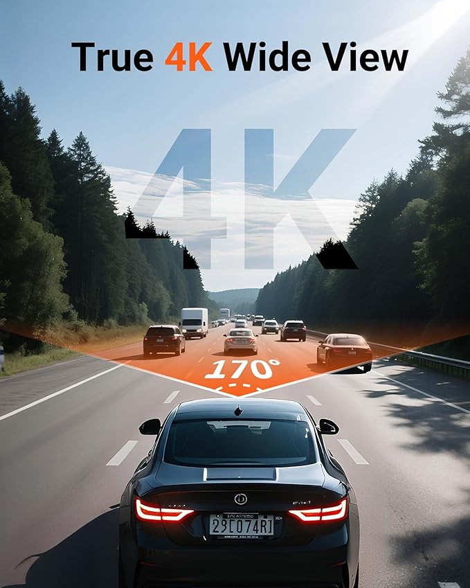 4K Dash Cam Front,Built-in 5G WiFi,64GB Card Included, Dash Camera for Cars, Mini 1.5" IPS Screen Dashcam with App Control,Su