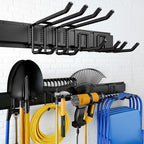 UUP 32 Inches Garage Storage, Garage Organization, Wall Mount Garden Tool Organizer, Max 300lbs Adjustable Metal Hooks, Yard 