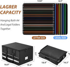 ENGPOW Fireproof Document Box with Lock, File Storage Organizer Box with Inserts ＆Mesh Pockets, Collapsible Portable Large Fi